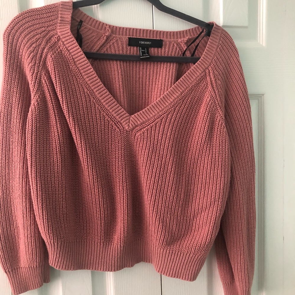 Long sleeve knit cropped sweater